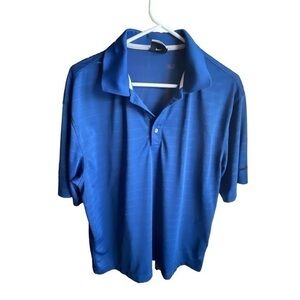 Nike Golf Performance Nike Fit Dry Polo Shirt Blue Black EUC Size Large #6935